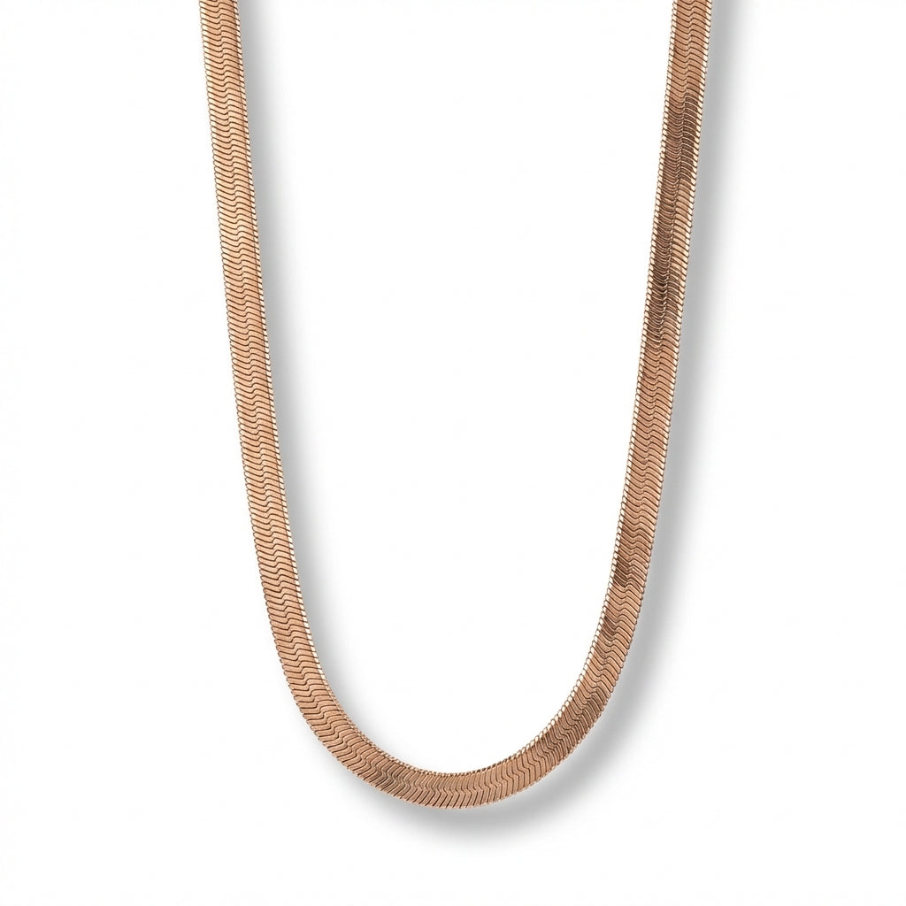 Lănțișor Inox tip Snake Plat Lat Rose Gold - Statement