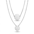Lănțișor Inox Layered Argintiu cu Pandantive Disc - Minimalist