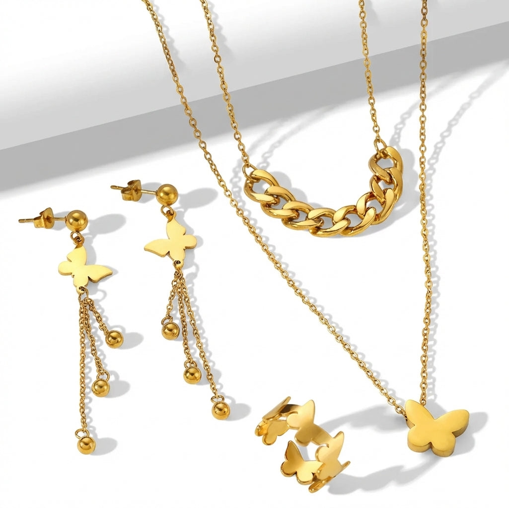 Set Fluture Oțel Inoxidabil - - Hipoalergenic