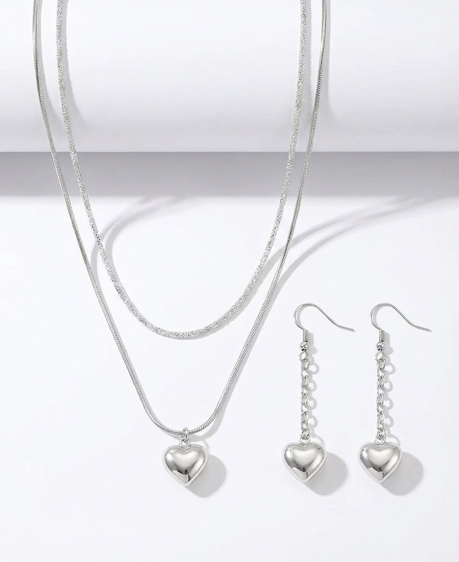 Set Inimioară Oțel Inoxidabil 1.3 cm - - Hipoalergenic