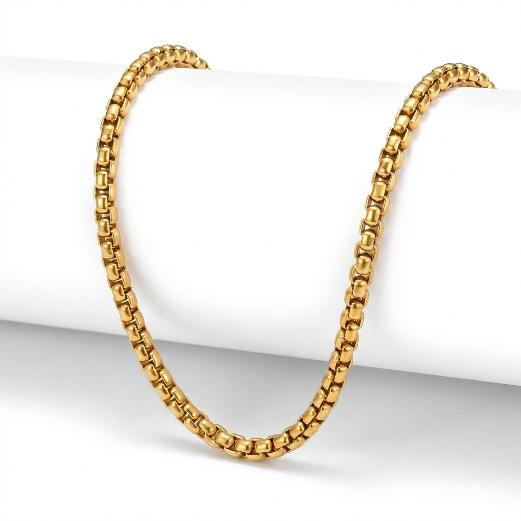 Lănțișor Inox tip Box Chain Auriu - Statement