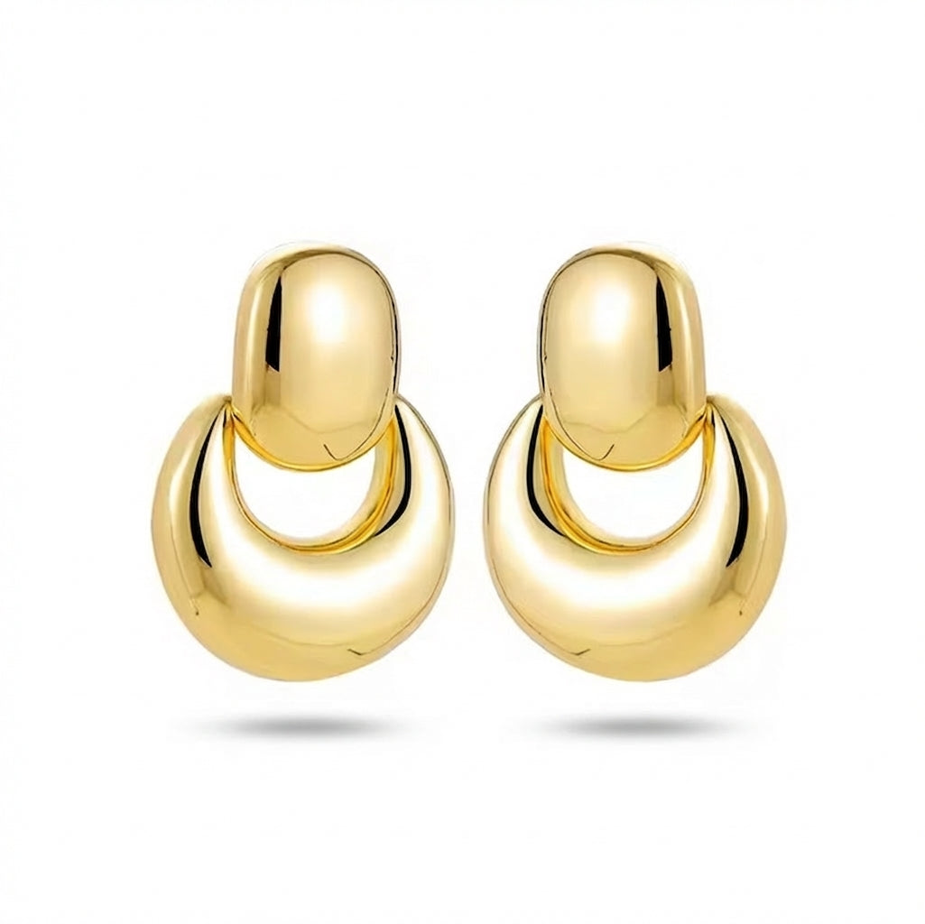 Cercei Formă ovală curbată din Oțel Inoxidabil - Hipoalergenici - CM1730