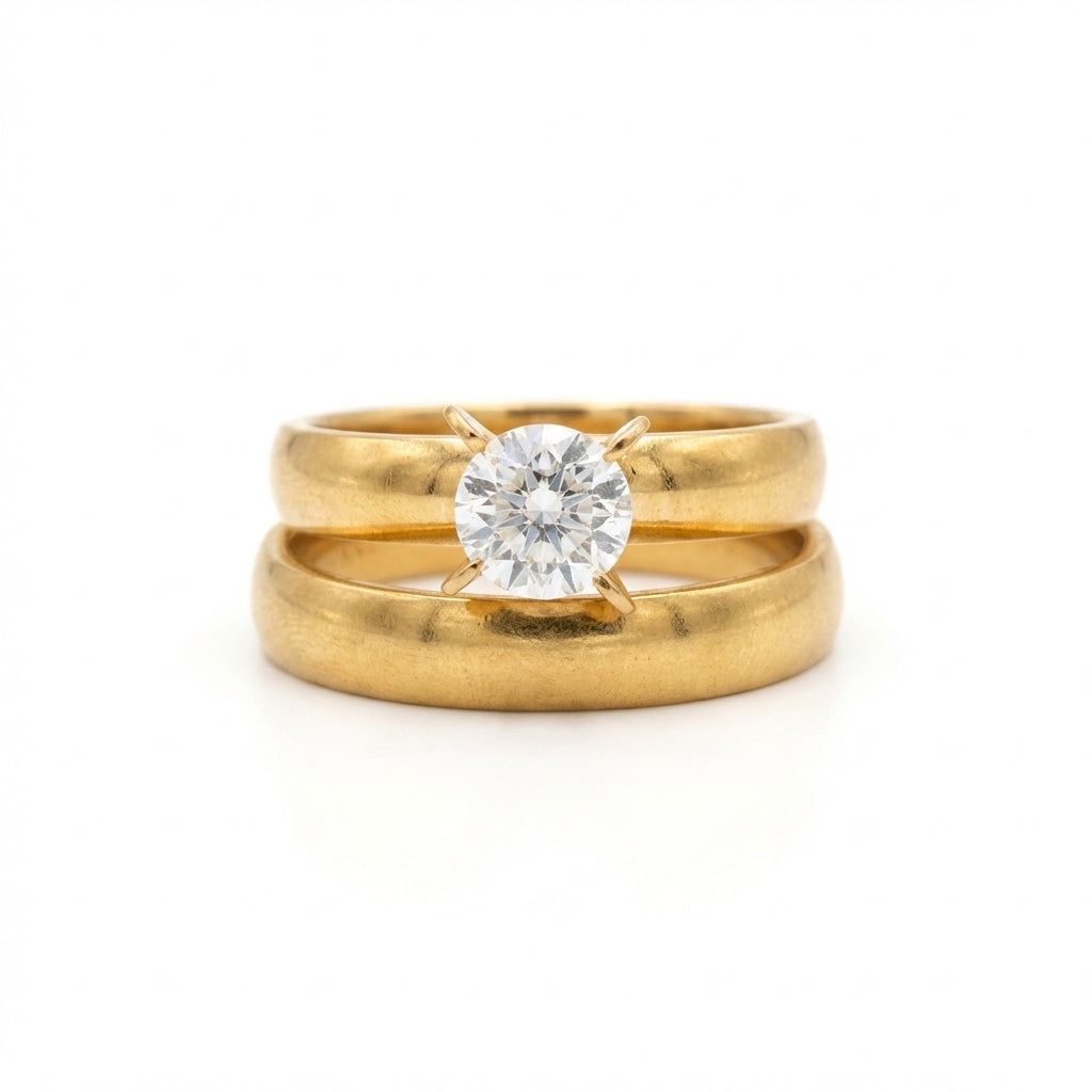 Set Inel de Logodnă și Verighetă Damă Oțel Inoxidabil - Hipoalergenic