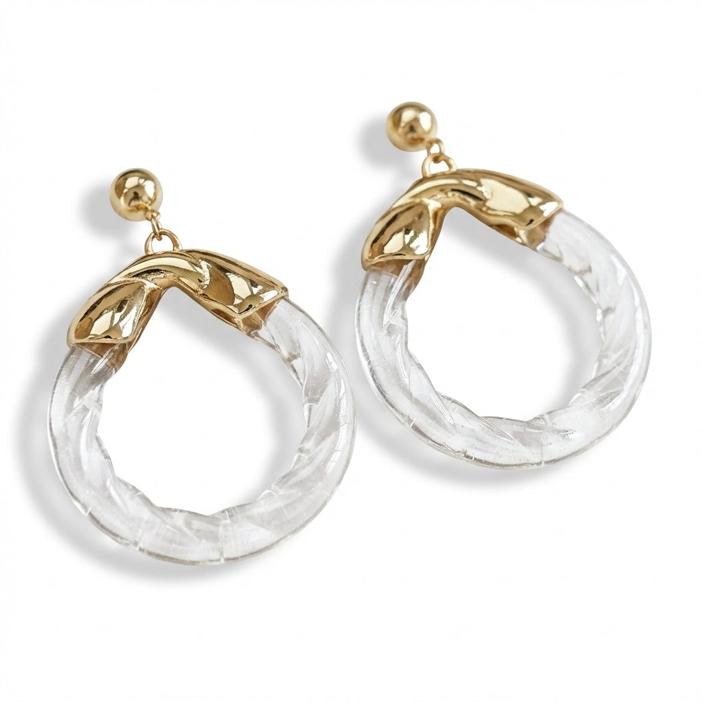 Cercei Creolă răsucită din Oțel Inoxidabil - Hipoalergenici