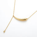 Lănțișor Inox Cable Auriu cu Bar Curbat și Picătură - Minimalist - Hipoalergenic