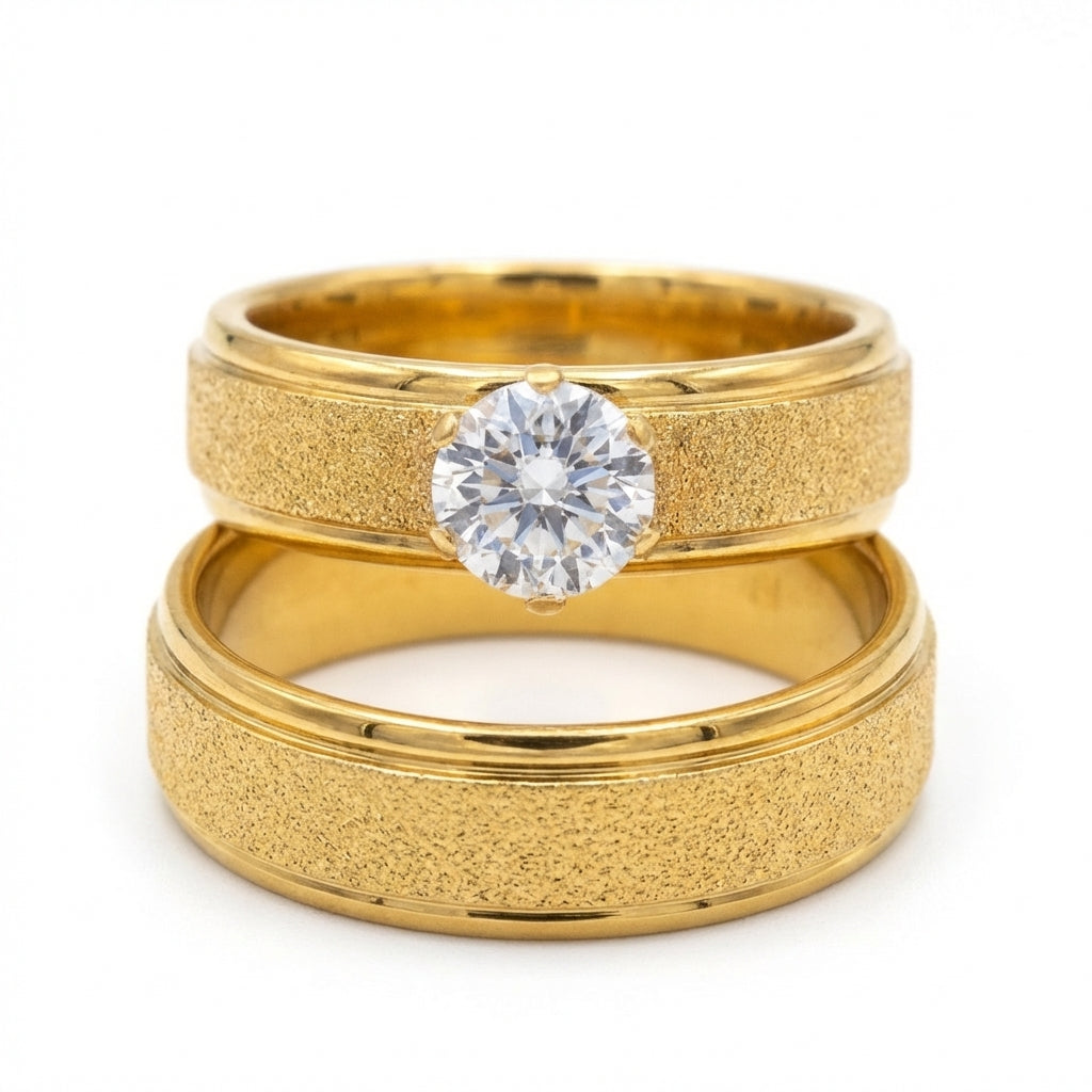 Set Inel de Logodnă și Verighetă Damă Oțel Inoxidabil - Hipoalergenic