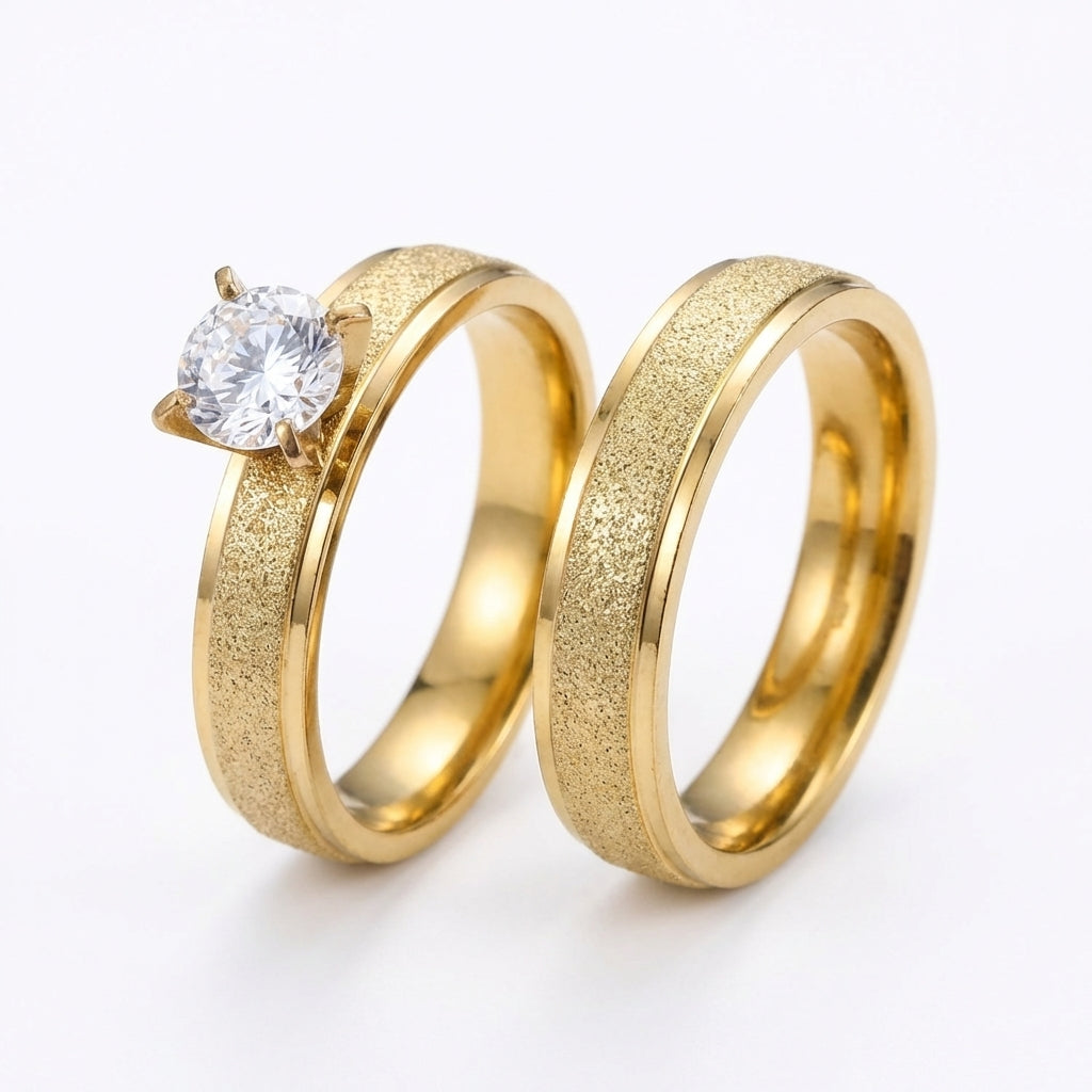 Inel aur mat Oțel Inoxidabil Auriu - Hipoalergenic