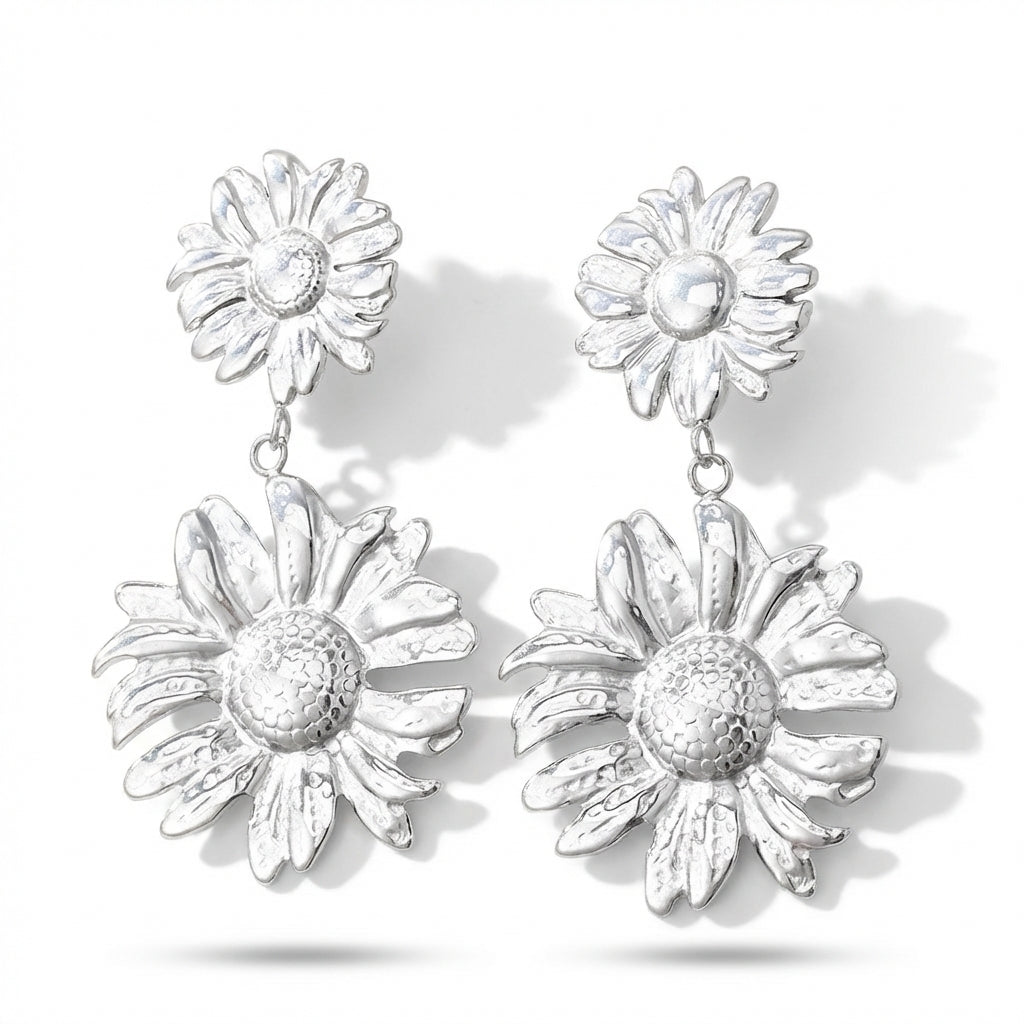 Cercei Design floral din Oțel Inoxidabil - Hipoalergenici