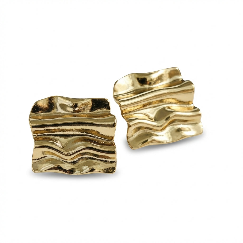 Cercei Formă ondulată neregulată din Oțel Inoxidabil - Hipoalergenici - CM1849