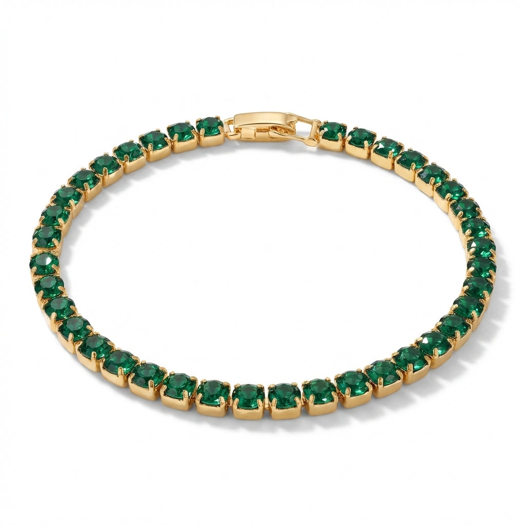 Brățară Tennis din Inox cu Pietre Verzi 4mm - BF1115