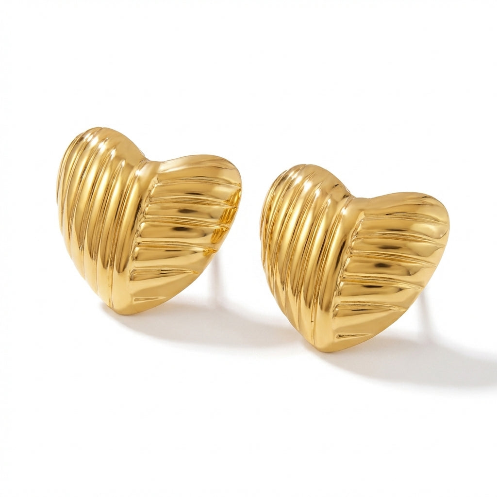 Cercei Inimioară din Oțel Inoxidabil - Hipoalergenici