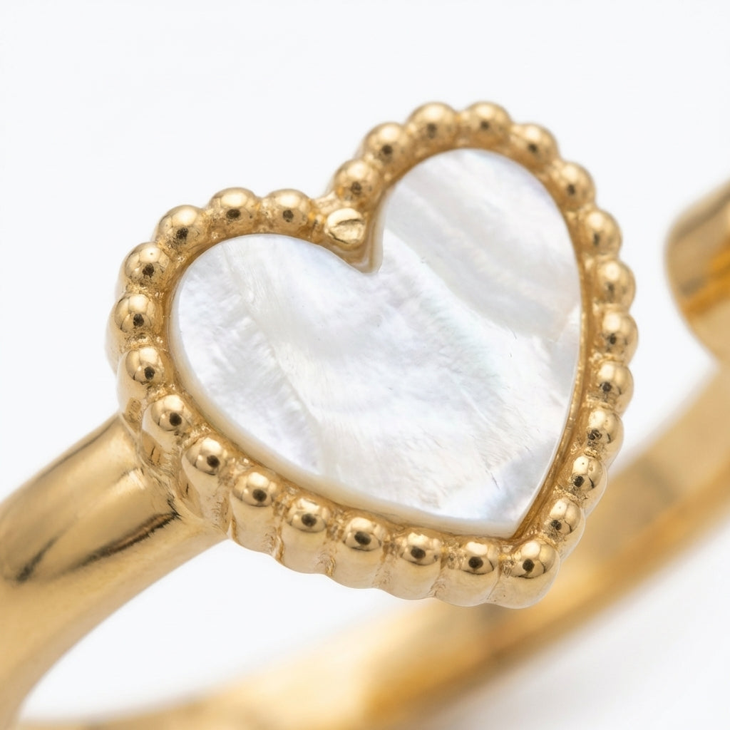IND1419 Macro Detail - Inel Inima Sidef CZ Auriu