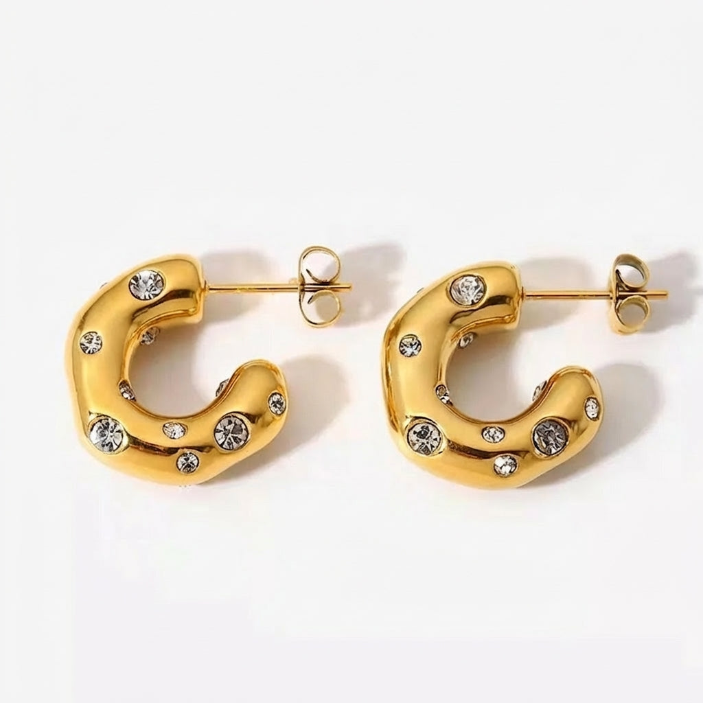 Cercei Creolă C-formă din Oțel Inoxidabil - Hipoalergenici - CM1795