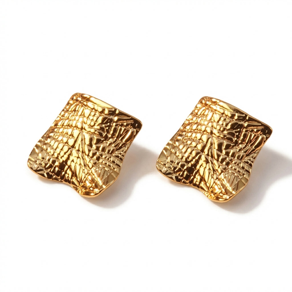 Cercei Formă neregulată texturată din Oțel Inoxidabil - Hipoalergenici - CM1733