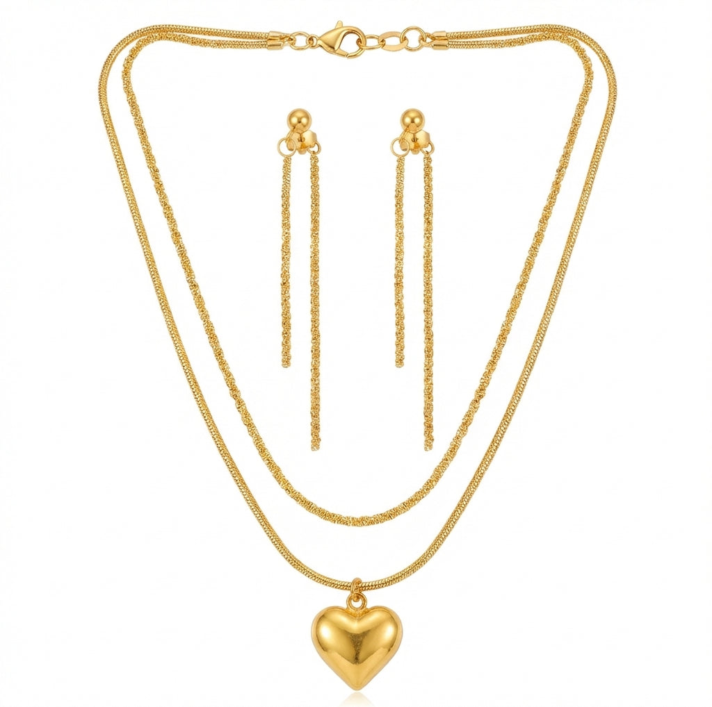 Set Inimioară Oțel Inoxidabil 1.5 cm - - Hipoalergenic