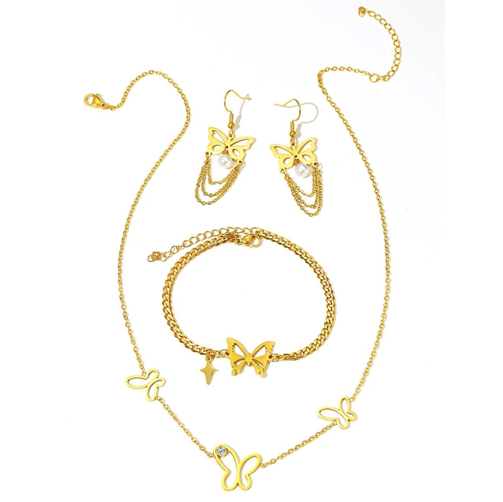 Set Fluture și Stea Oțel Inoxidabil - - Hipoalergenic