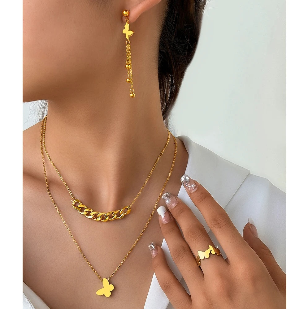 Set Fluture Oțel Inoxidabil - - Hipoalergenic
