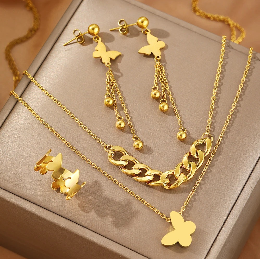 Set Fluture Oțel Inoxidabil - - Hipoalergenic