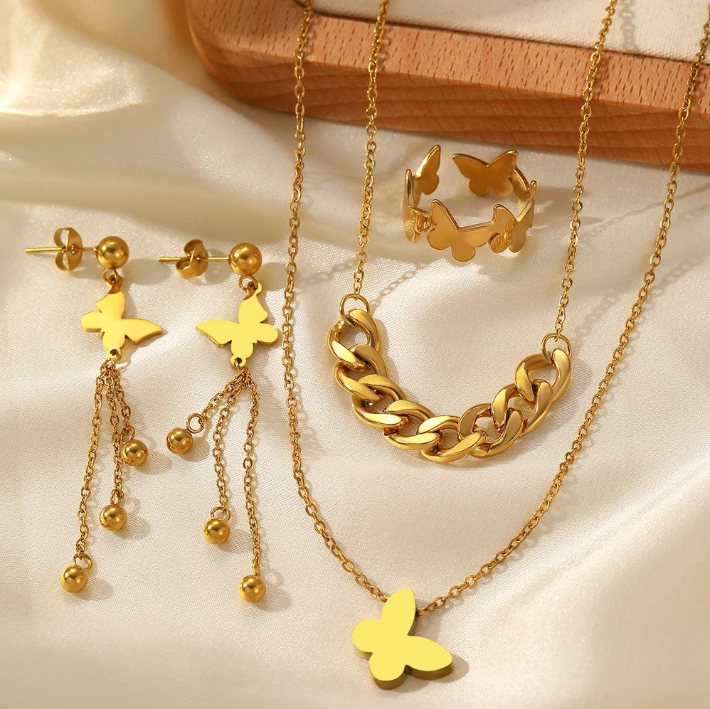 Set Fluture Oțel Inoxidabil - - Hipoalergenic