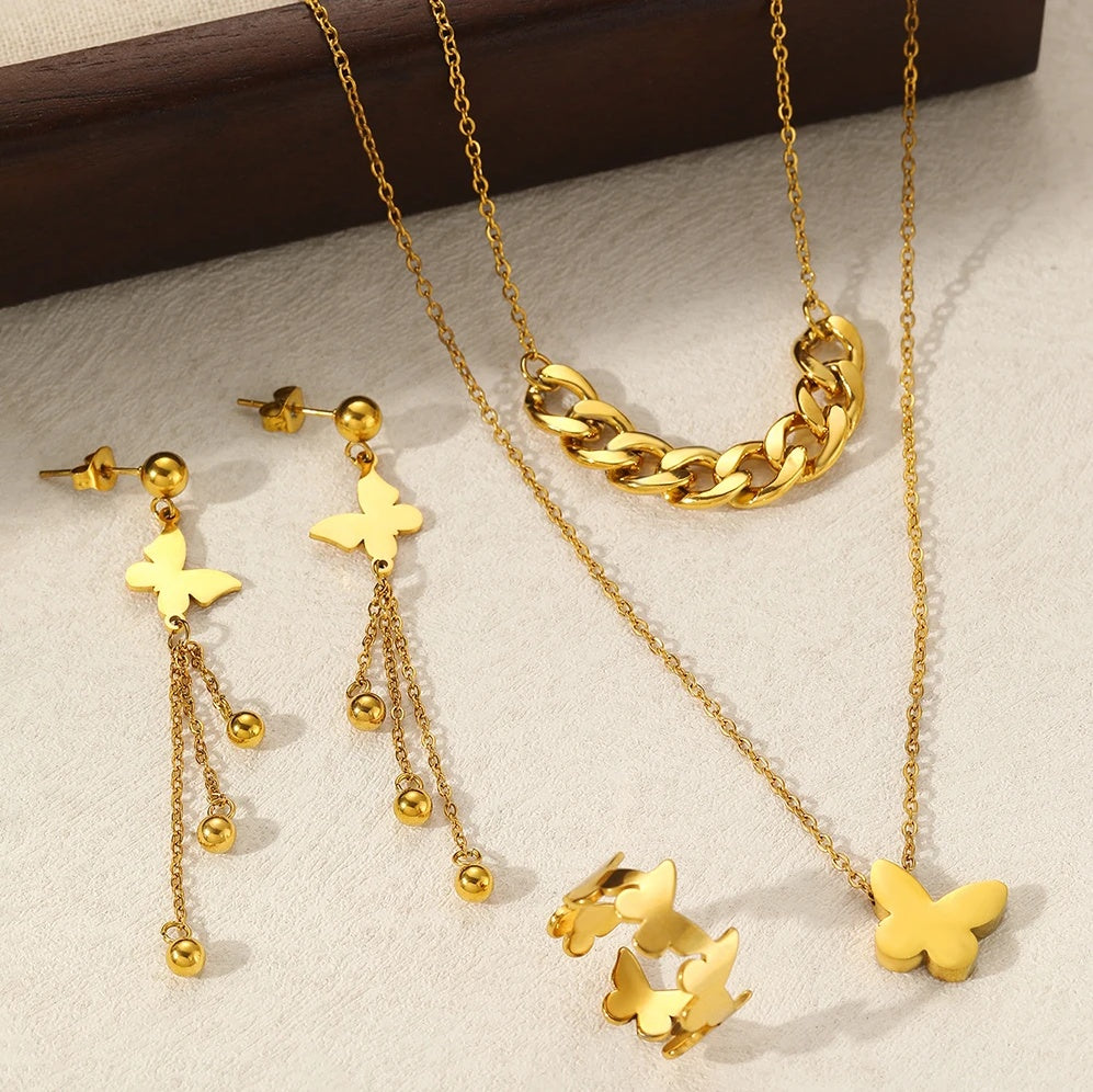 Set Fluture Oțel Inoxidabil - - Hipoalergenic