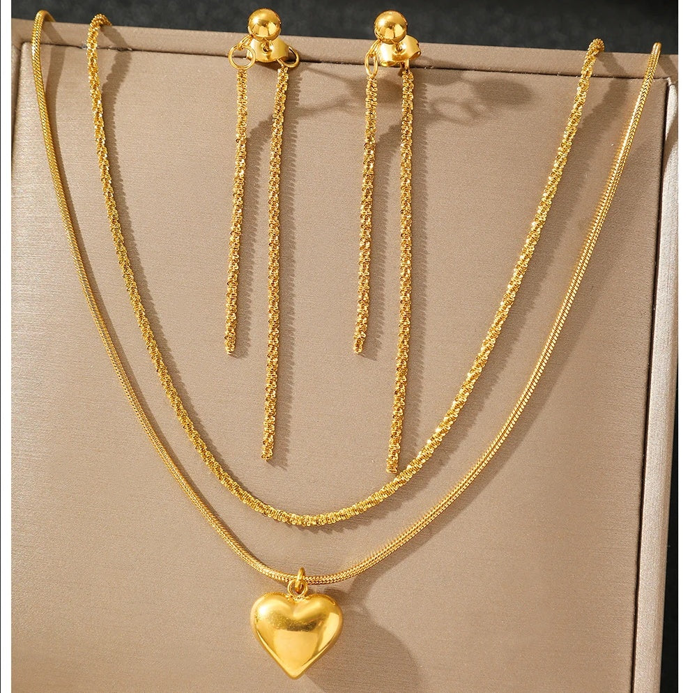 Set Inimioară Oțel Inoxidabil 1.5 cm - - Hipoalergenic