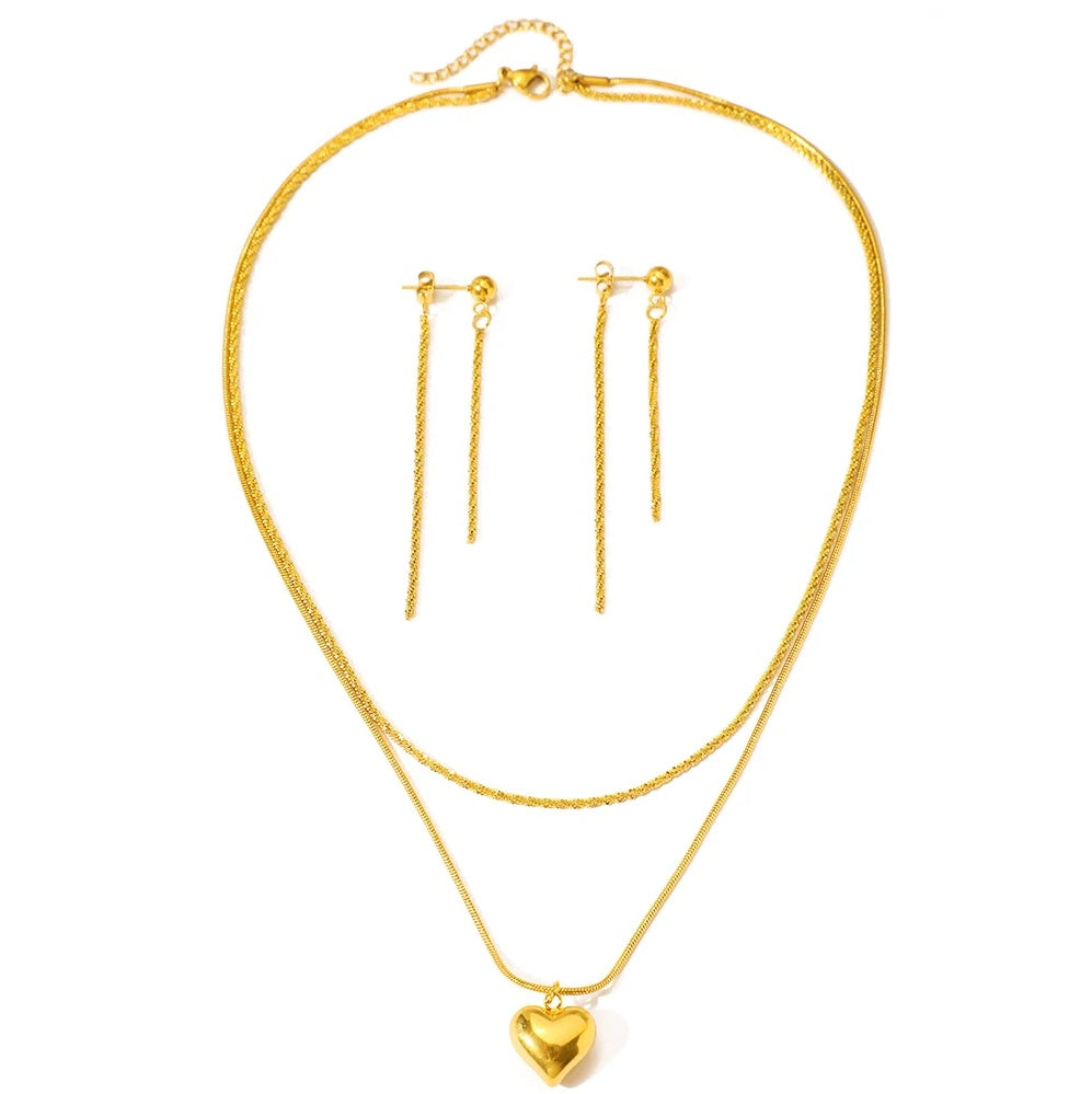 Set Inimioară Oțel Inoxidabil 1.5 cm - - Hipoalergenic