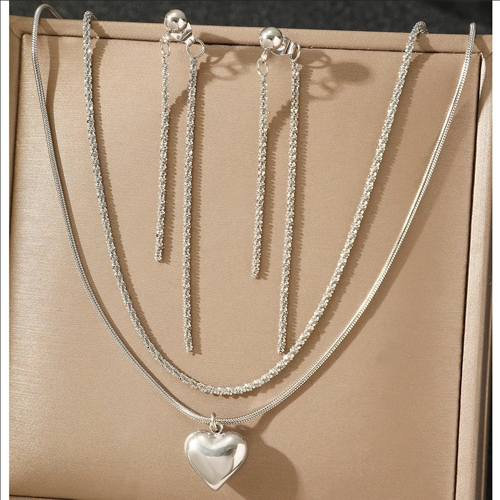 Set Inimioară Oțel Inoxidabil 1.5 cm - - Hipoalergenic