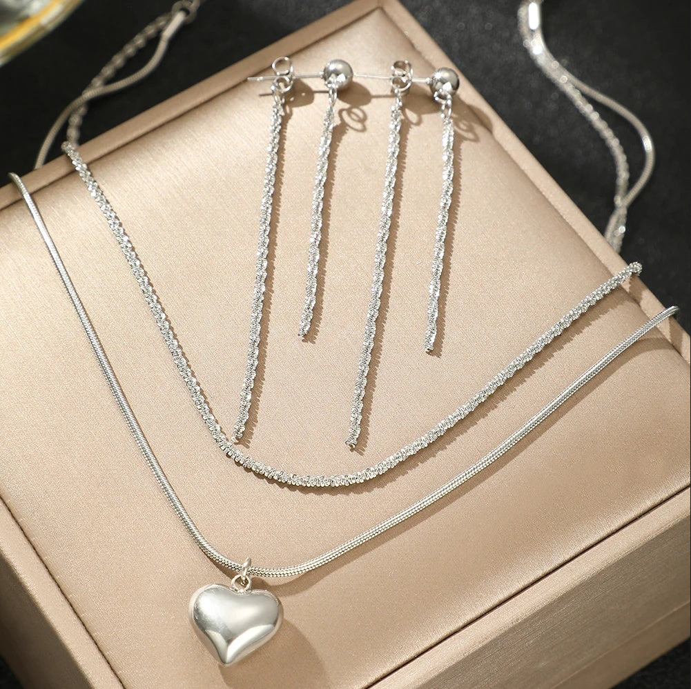 Set Inimioară Oțel Inoxidabil 1.5 cm - - Hipoalergenic