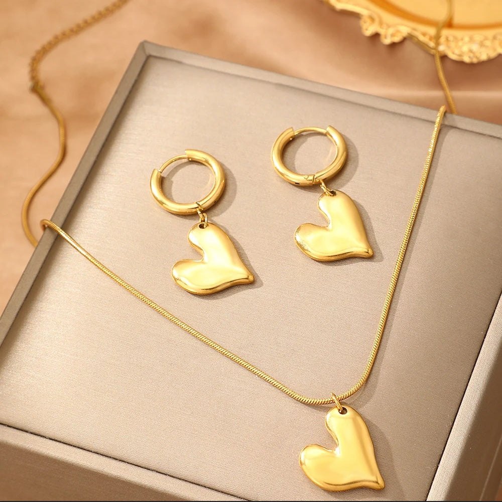 Set Inimioară Oțel Inoxidabil 2 cm - - Hipoalergenic