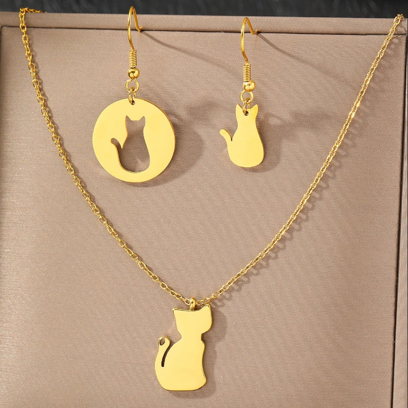 Set Pisică Oțel Inoxidabil 1.8 cm - - Hipoalergenic