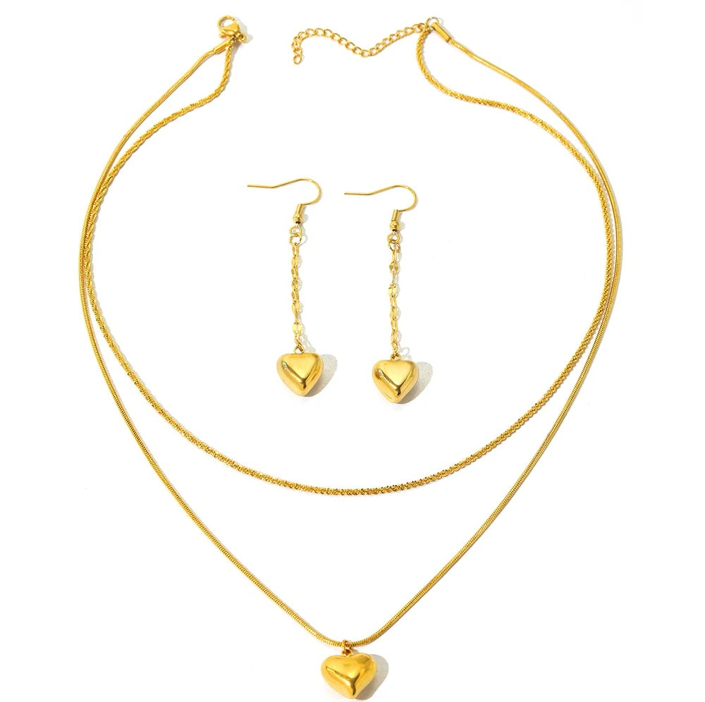 Set Inimioară Oțel Inoxidabil 1.3 cm - - Hipoalergenic