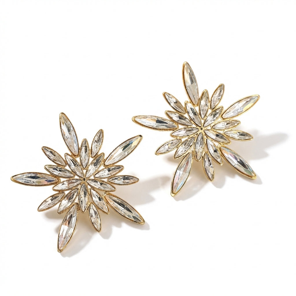 Cercei Steluță, Floare din Oțel Inoxidabil - Hipoalergenici