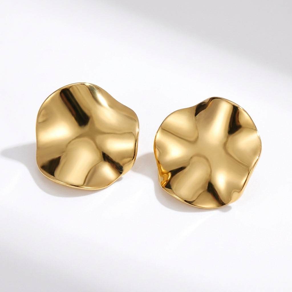 Cercei Disc ondulat din Oțel Inoxidabil - Hipoalergenici