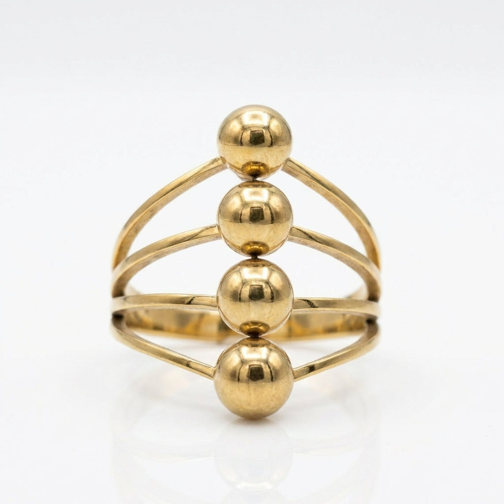 Inel Sfere înșirate, modern Oțel Inoxidabil Auriu - Hipoalergenic