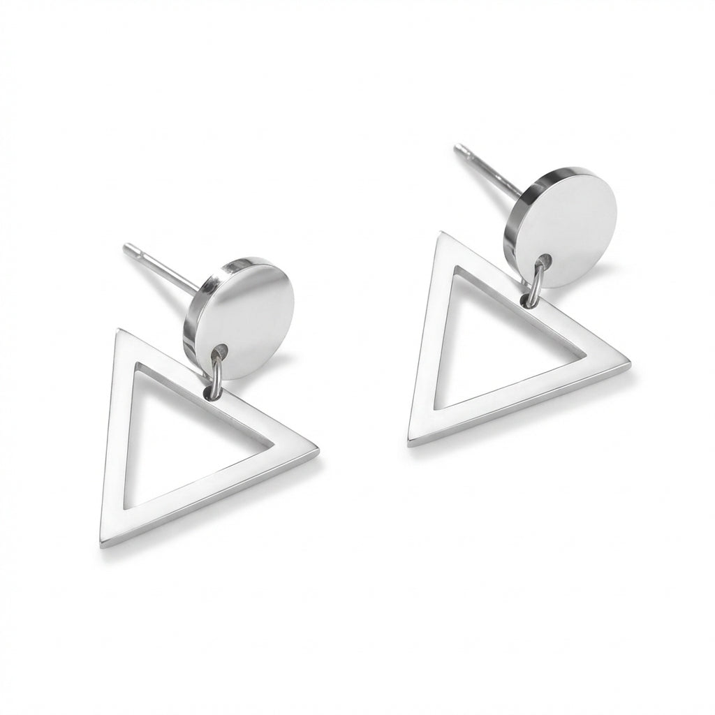 Cercei Geometric, Triunghi Oțel Inoxidabil 2.5cm - Hipoalergenici