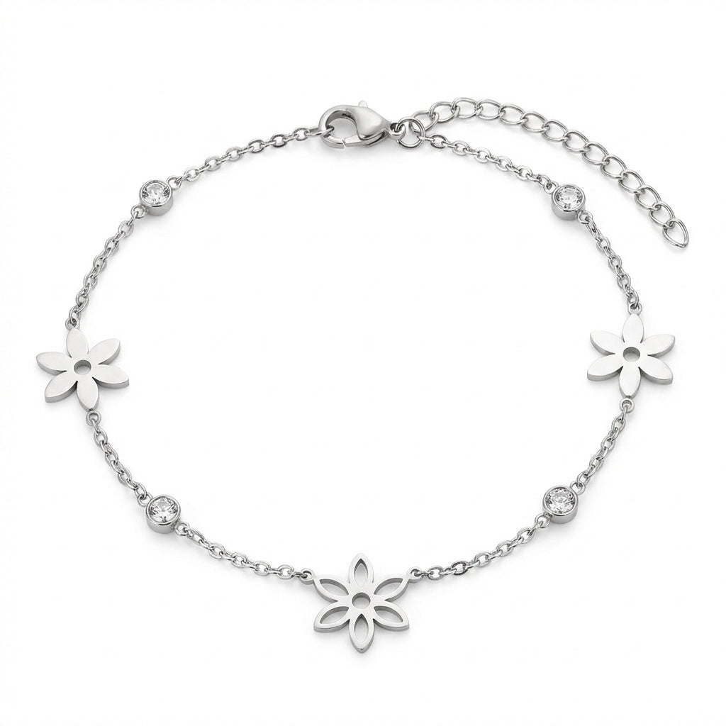 Brățară Floare Oțel Inoxidabil 2mm – detaliu