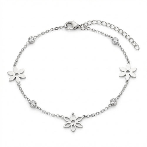Brățară Floare Oțel Inoxidabil 2mm – detaliu