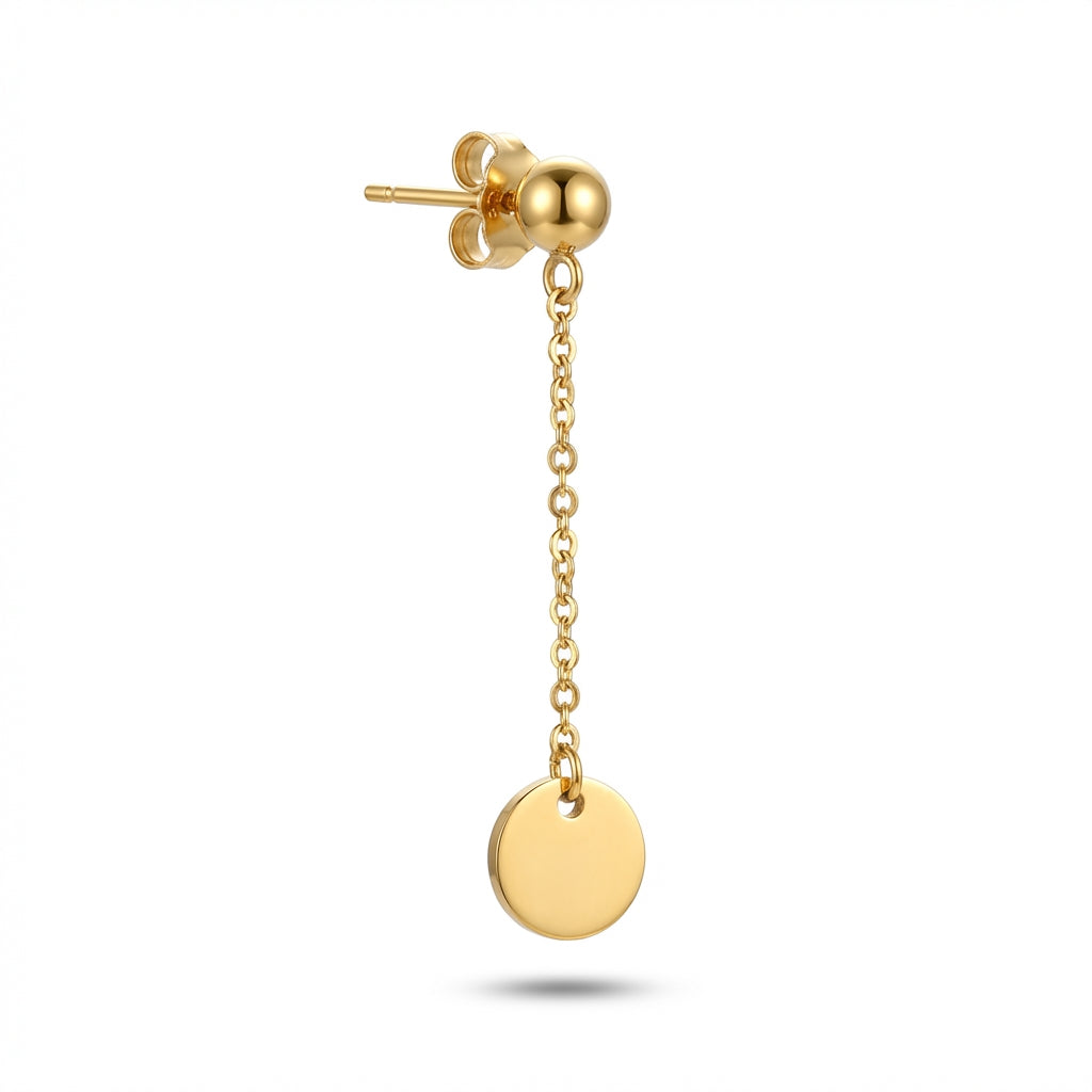 Cercei Lanț cu Bănuț Oțel Inoxidabil 4.2 cm - CM1352 | Zelora