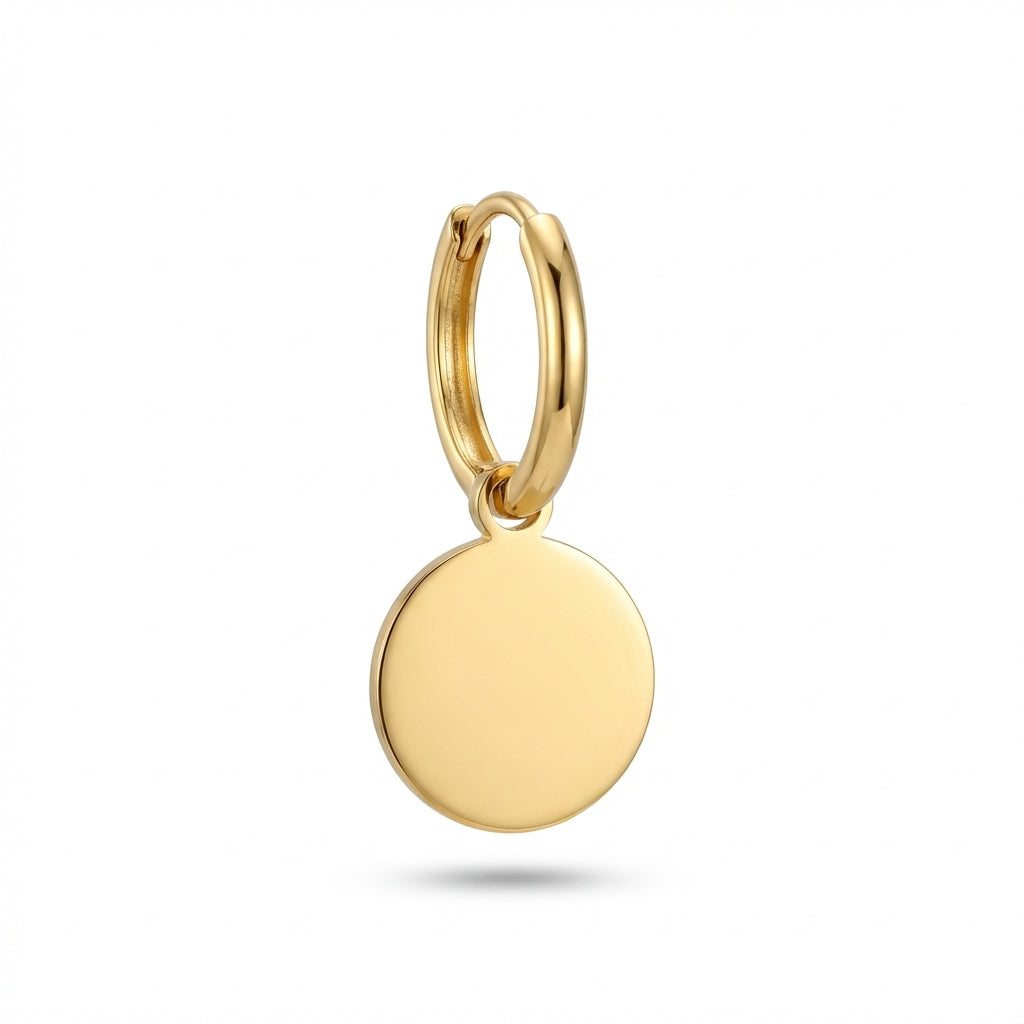Cercei Bănuț Minimalist Oțel Inoxidabil 1.5 cm - detaliu lucrătură
