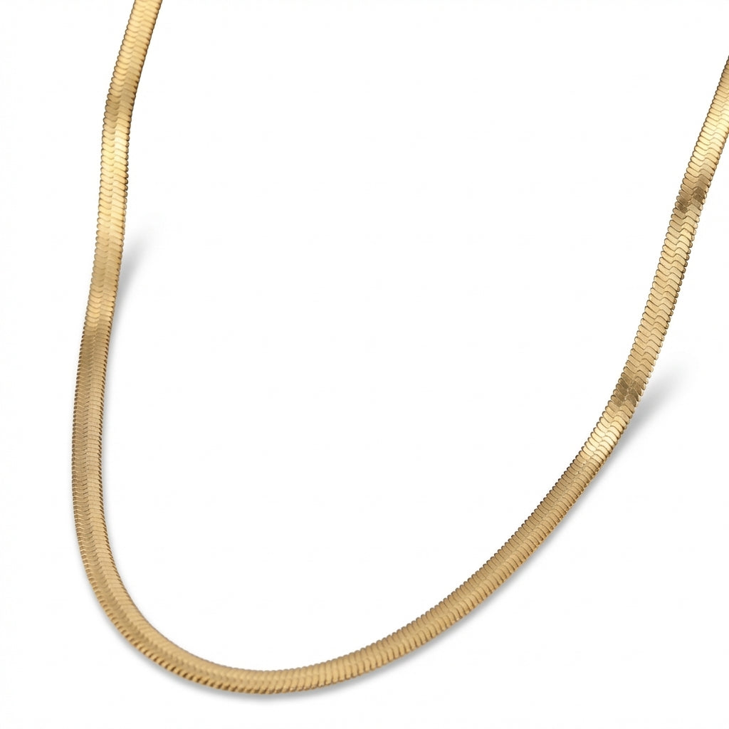 Lănțișor Inox tip Snake Plat Auriu 3mm - Clasic – detaliu