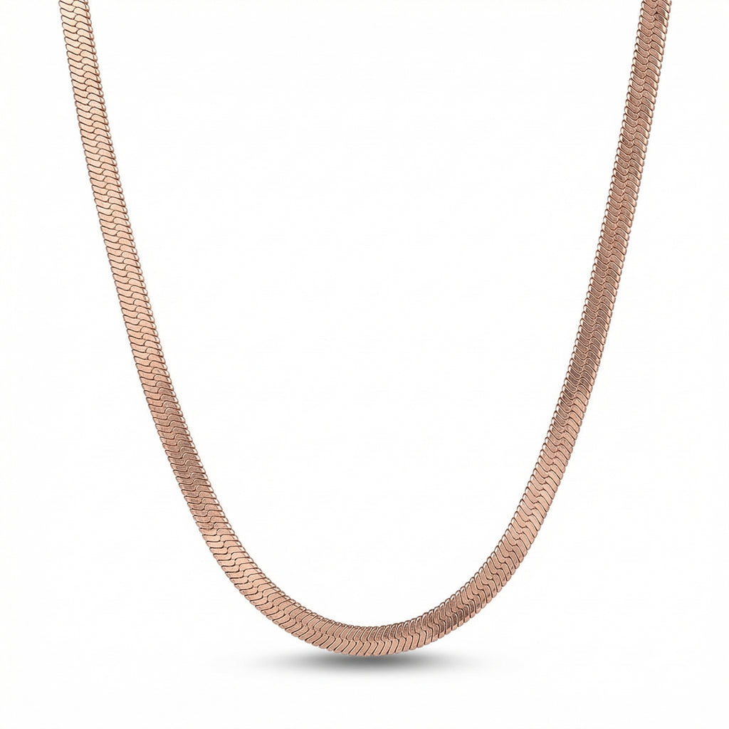 Lănțișor Inox tip Snake Plat Rose Gold - Minimalist – vedere laterală