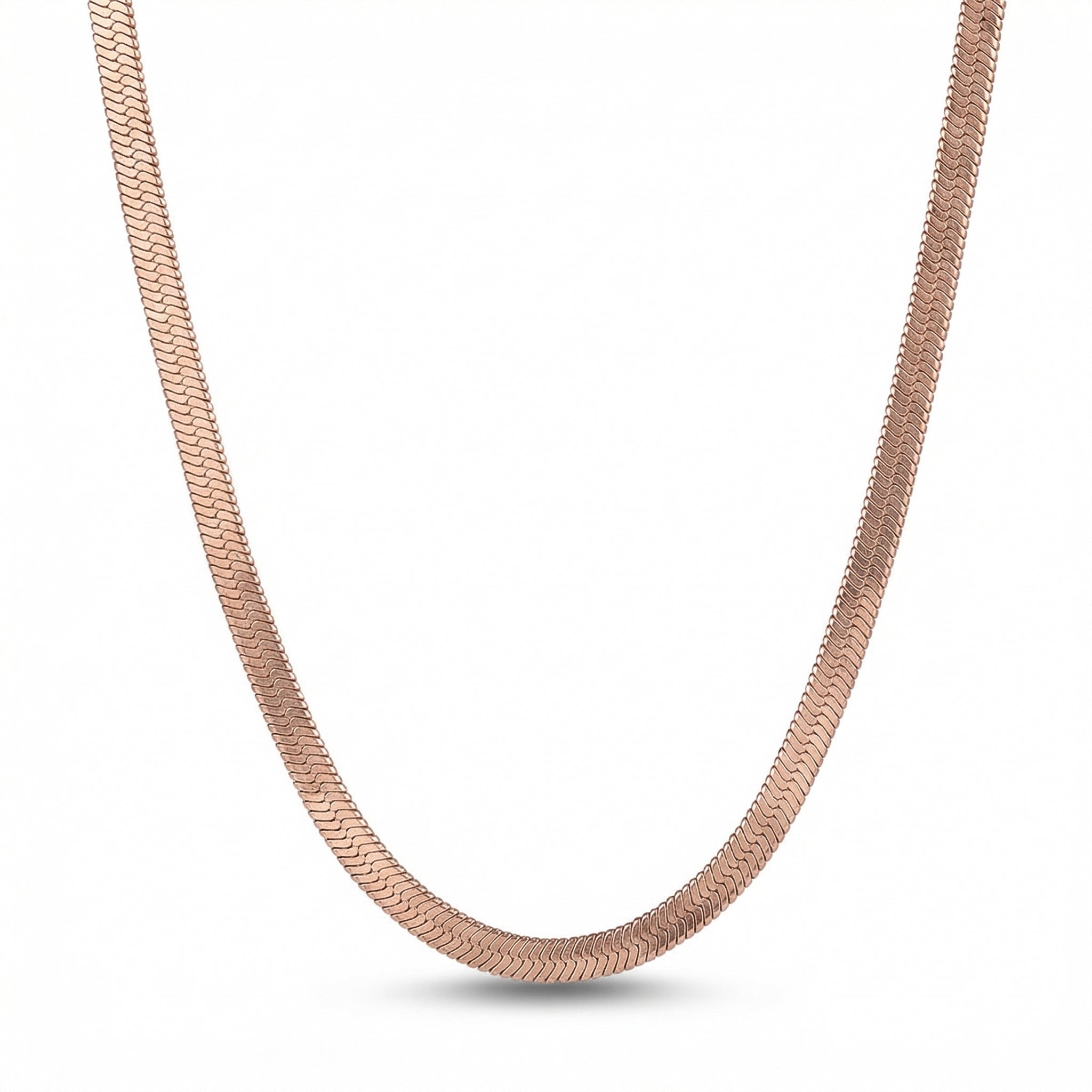 Lănțișor Inox tip Snake Plat Rose Gold - Minimalist – vedere laterală