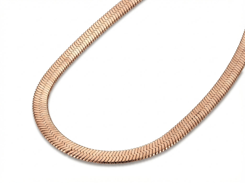 Lănțișor Inox tip Snake Plat Lat Rose Gold - Statement – detaliu