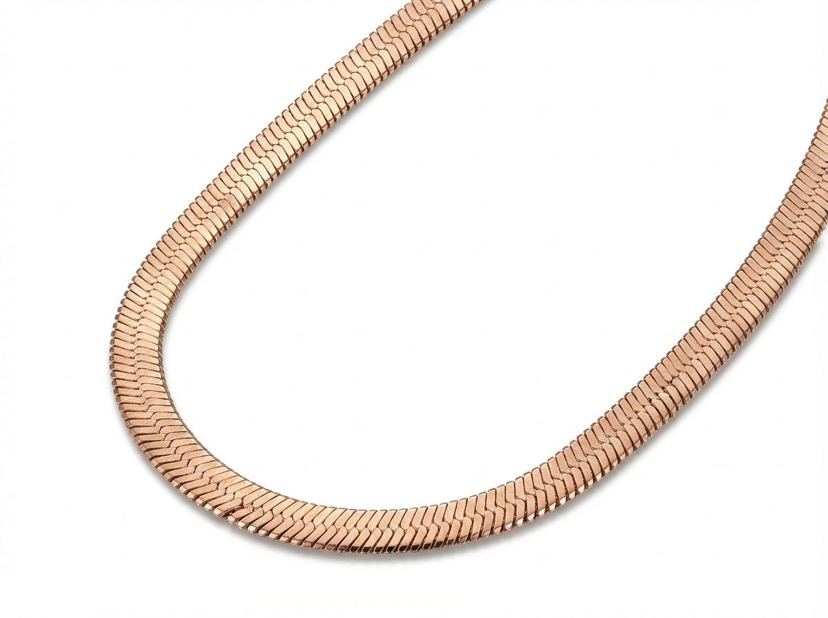 Lănțișor Inox tip Snake Plat Lat Rose Gold - Statement – detaliu