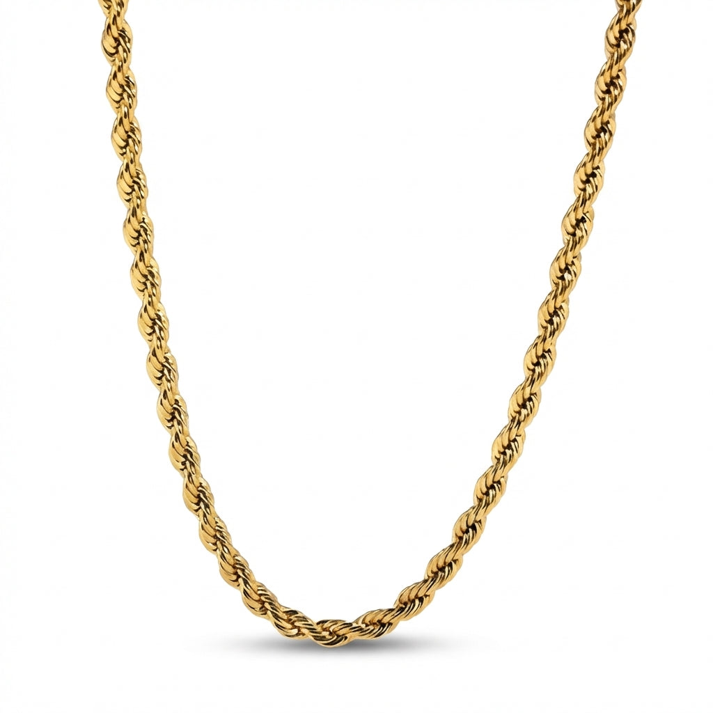 Lănțișor Inox tip Rope Auriu - Classic – detaliu 3