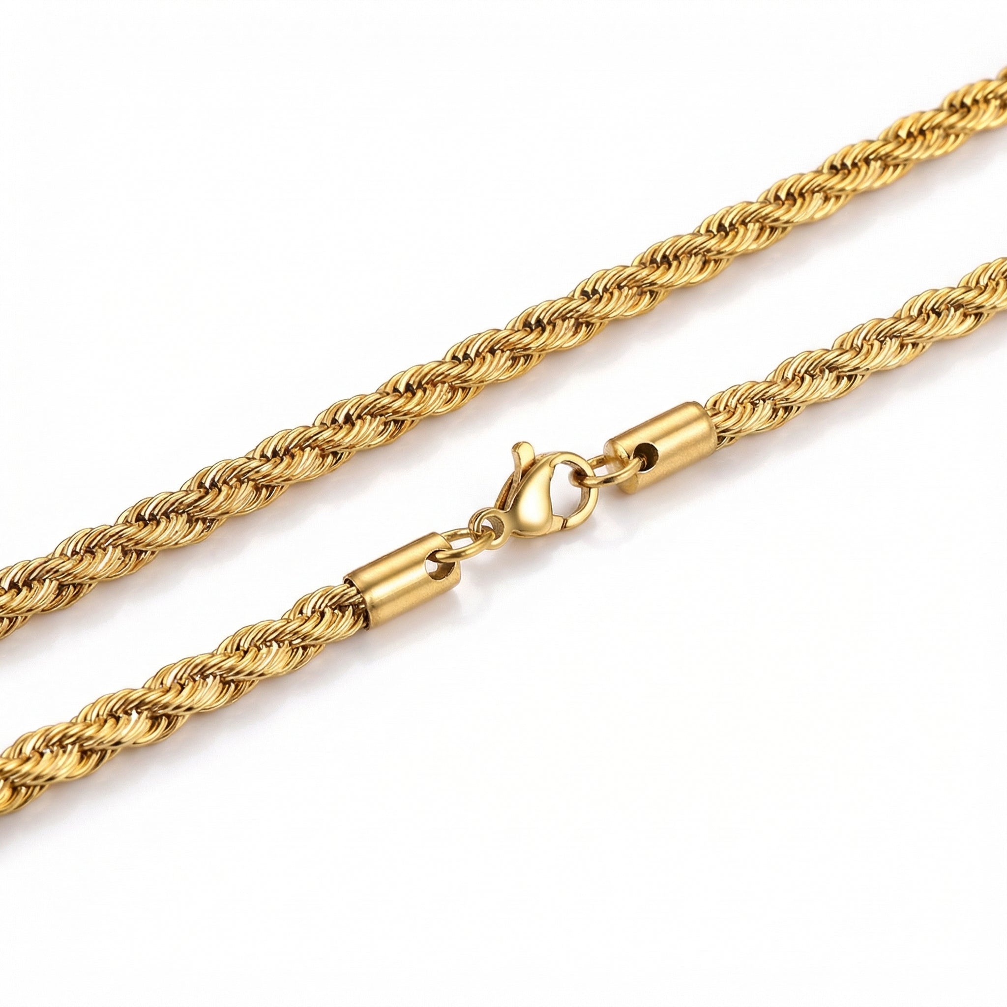 Lănțișor Inox tip Rope Auriu - Classic – detaliu 4