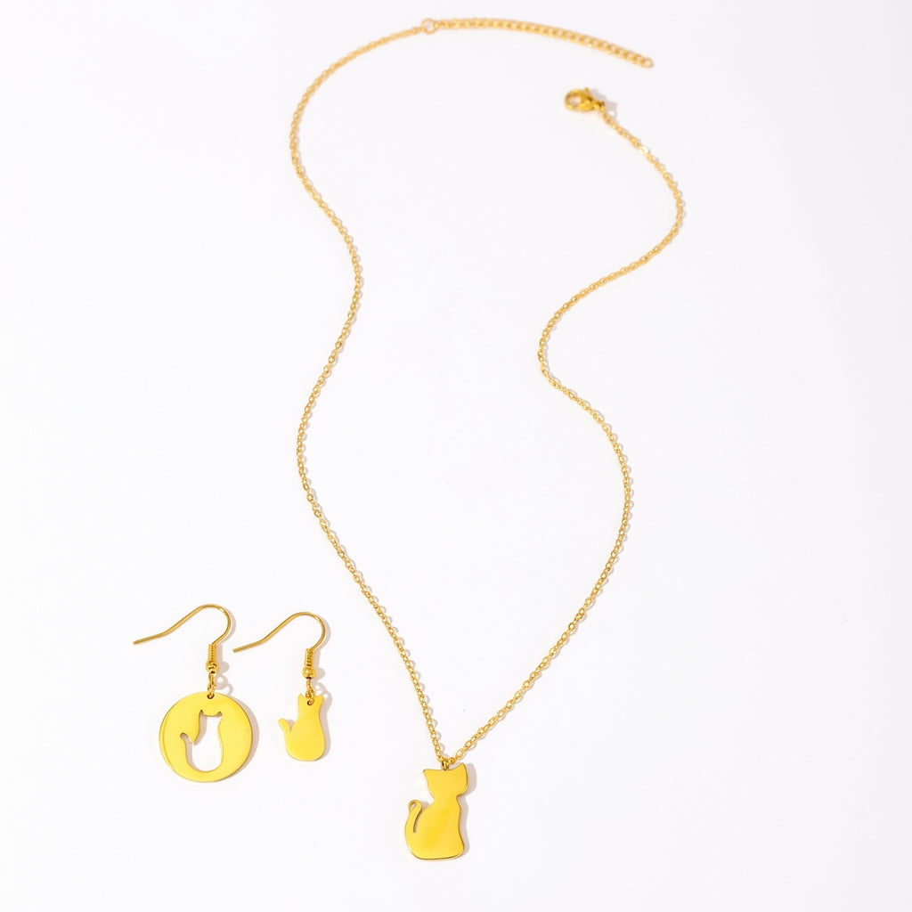 Set Pisică Oțel Inoxidabil 1.8 cm - - Hipoalergenic