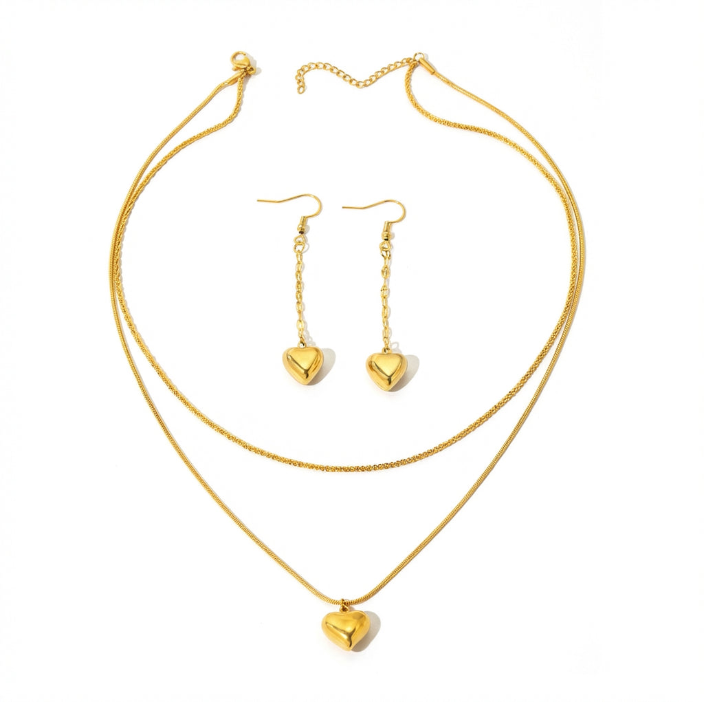 Set Inimioară Oțel Inoxidabil 1.3 cm - - Hipoalergenic