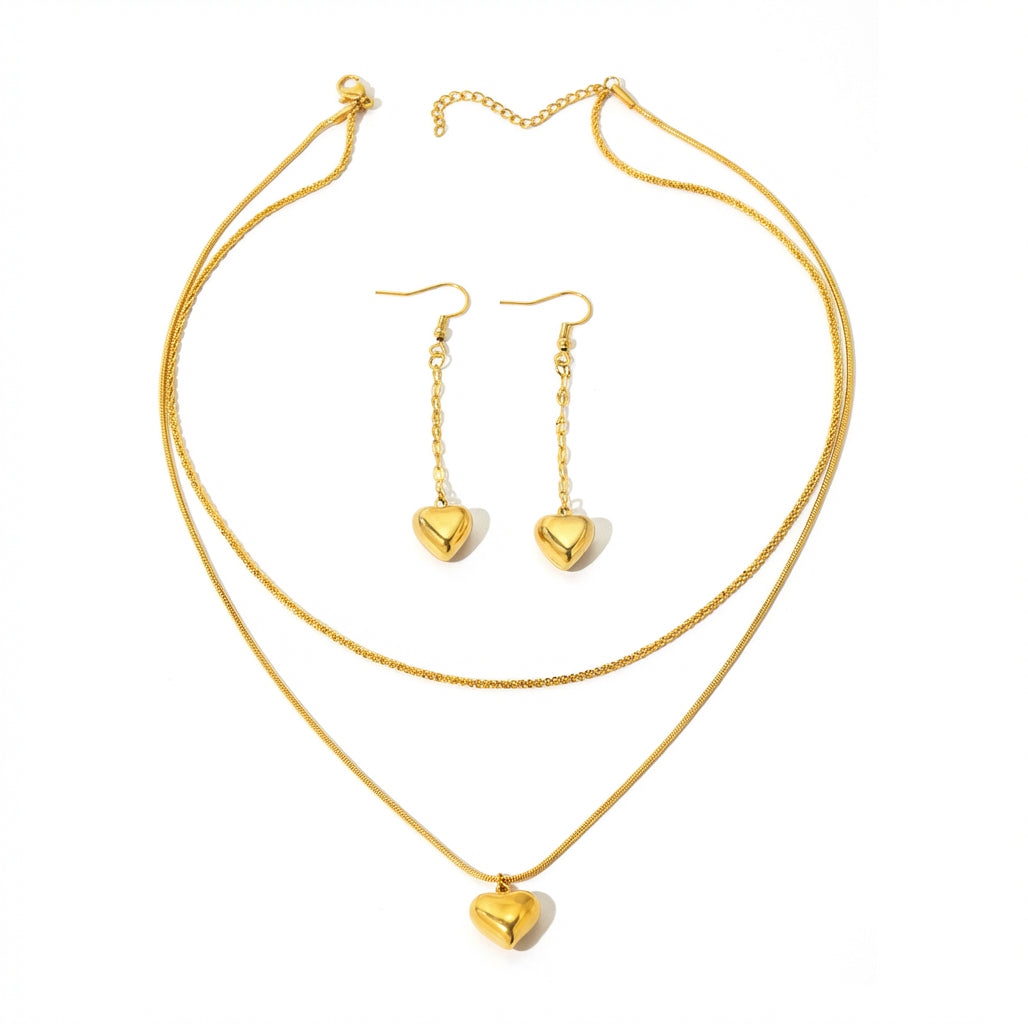 Set Inimioară Oțel Inoxidabil 1.3 cm - - Hipoalergenic