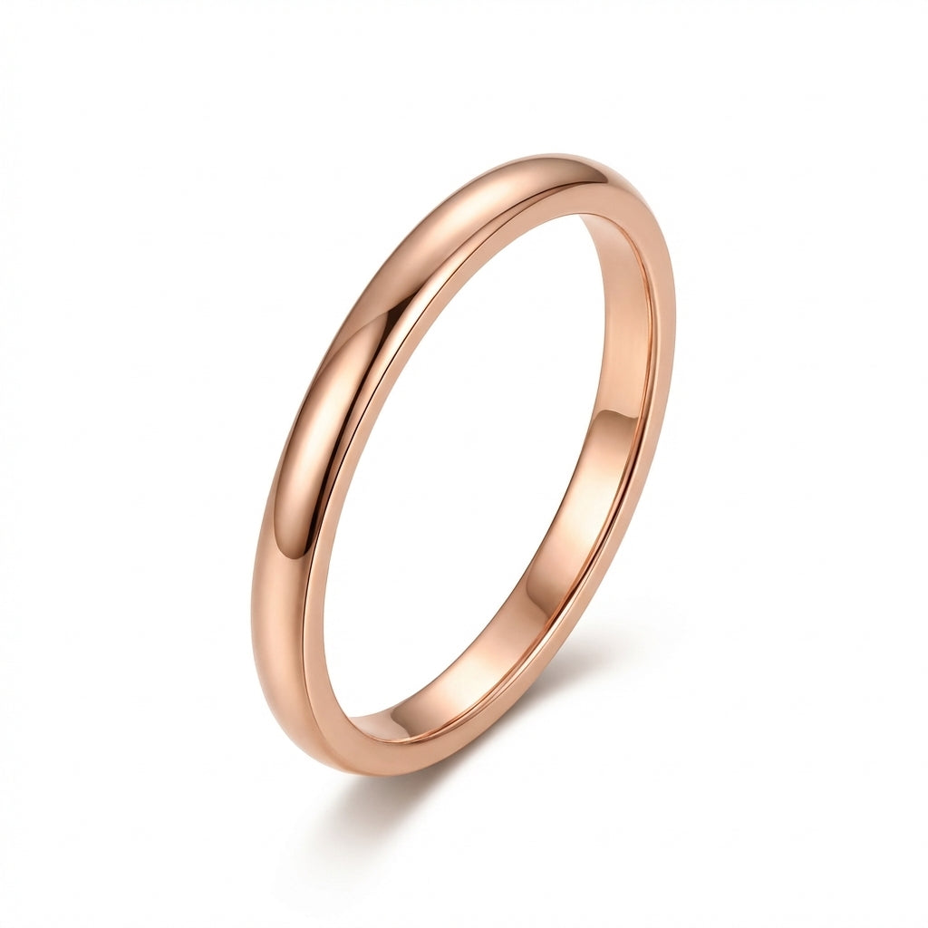Verighetă netedă aur roz Oțel Inoxidabil Rose Gold - IND1110 | Zelora